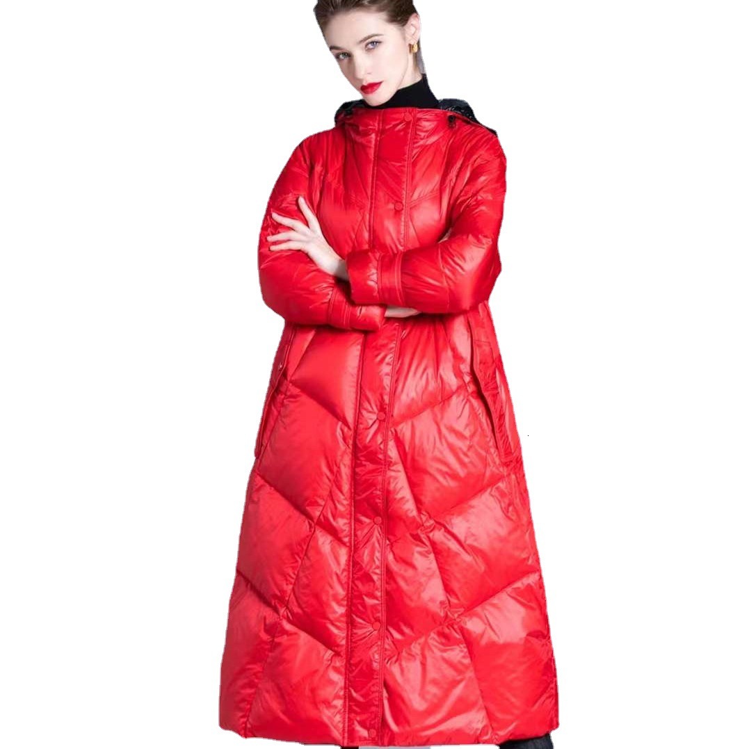 Large size fashion trend designer winter women's clothing simple 90 white duck loose medium length warm down jacket