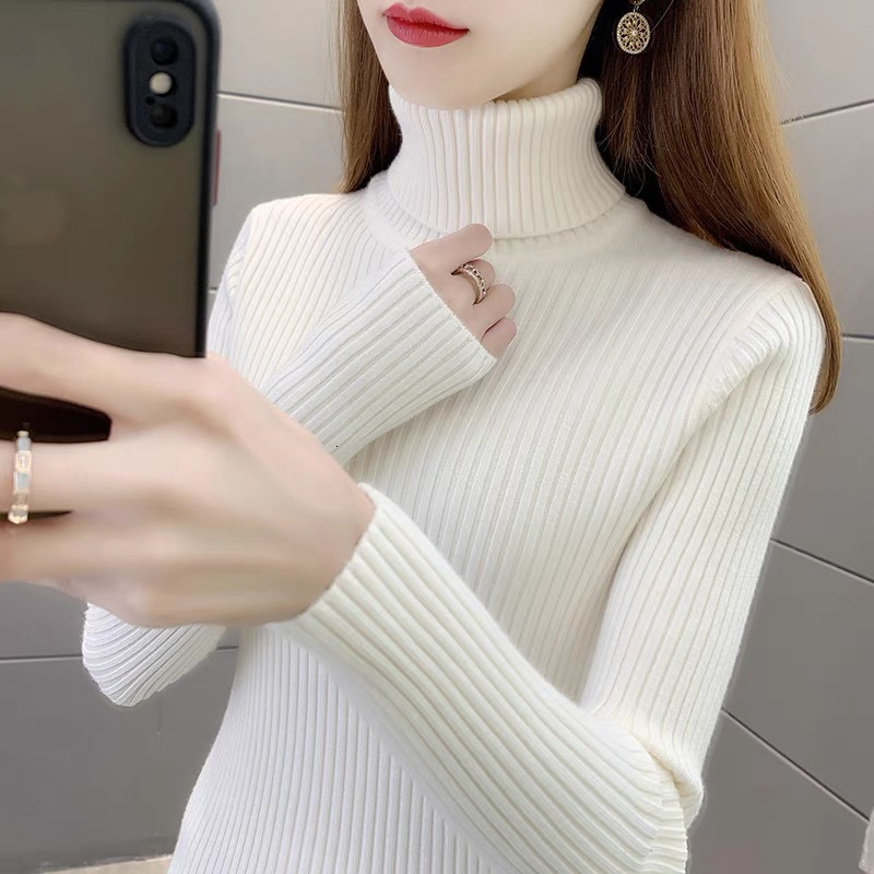 Diagonal cross women's high neck sweater for winter wear, new slim fit thick bottom sweater, multifunctional knit designer top for outdoor wear