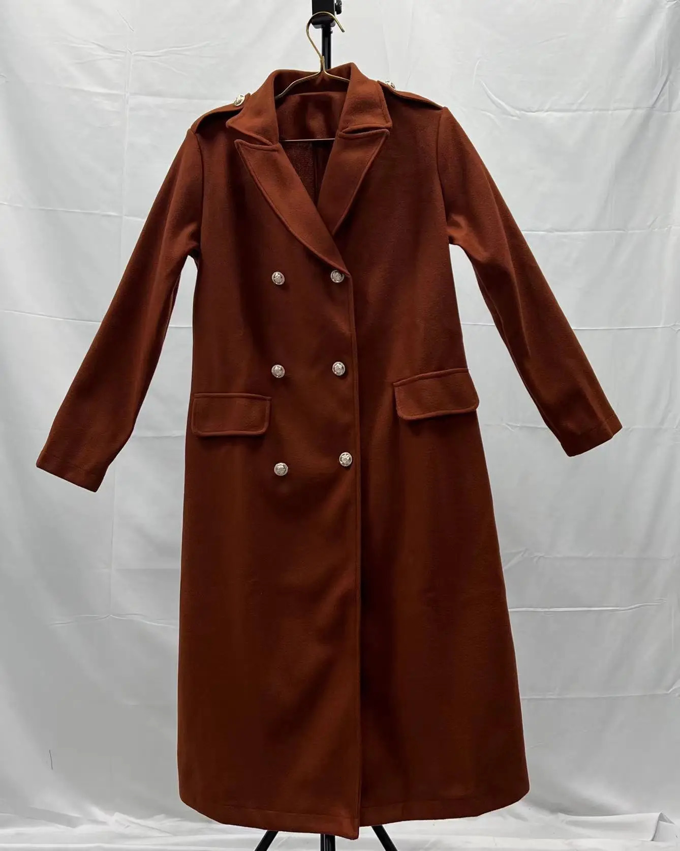 Suit woolen coat senior sense 2024 autumn and winter doublebreasted shoulder slimming Korean version of 241121