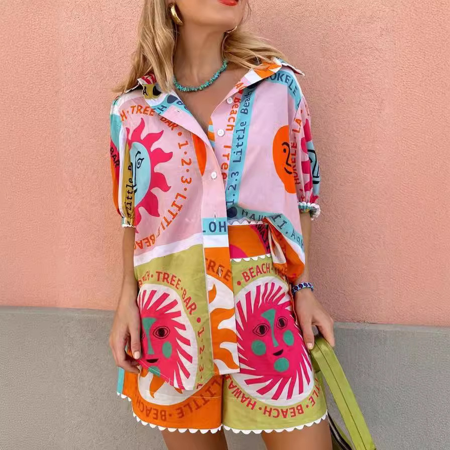 New Casual Fashion Versatile Lace Collar Cardigan Shirt Set For Women clothing ladies