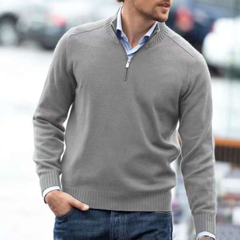 Autumn/Winter Large Men's Long Sleeve Base Warm Wool Knitted Sweater 2024 New Style Unique and Elegant Clothing