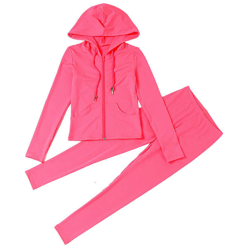 New 2022isn Autumn Women's Hooded Cardigan Slim Fit Sports and Leisure Set