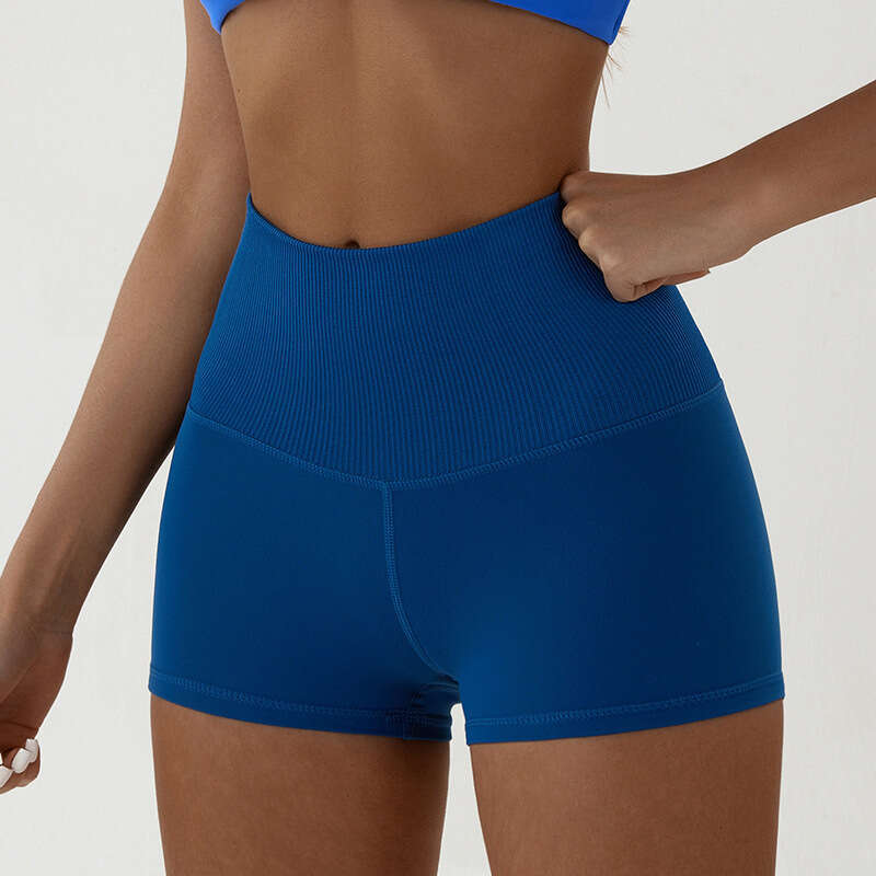 Yoga shorts for women in spring summer, high waisted hip lifting clothing, tight fitting running, outdoor sports and fiess shorts, three quarter pants
