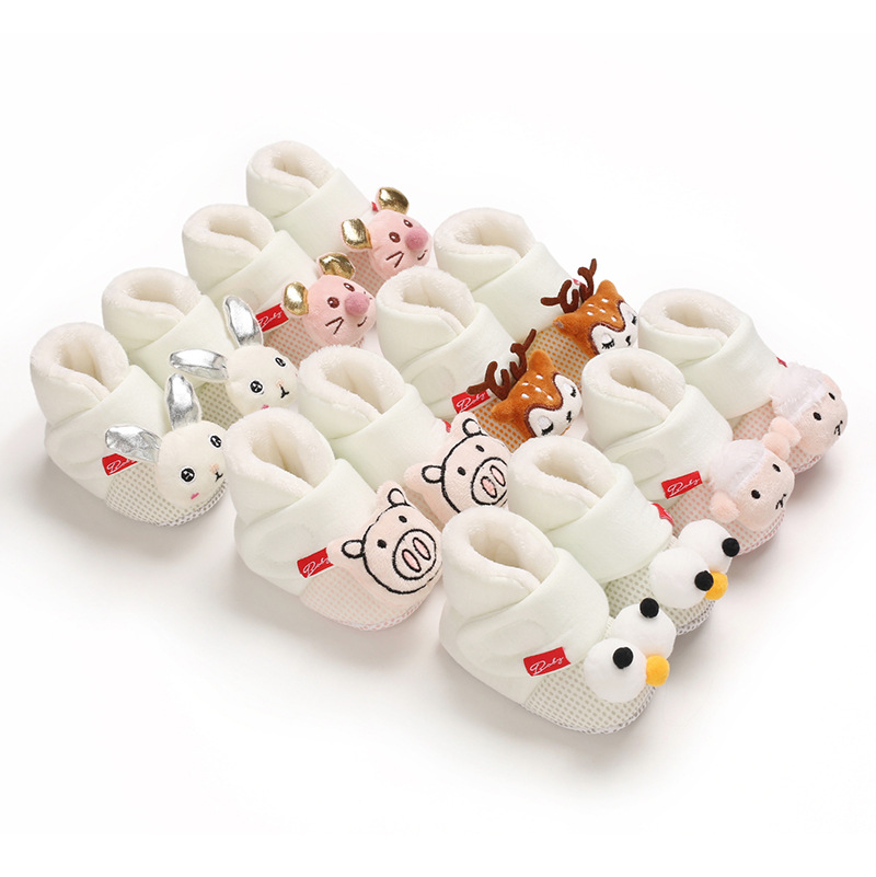Infant Winter Shoes Toddler Cute Cartoon Cotton Warm Fluffy Baby Boots Shoes Cutefeet First Walker Shoes for Newborns