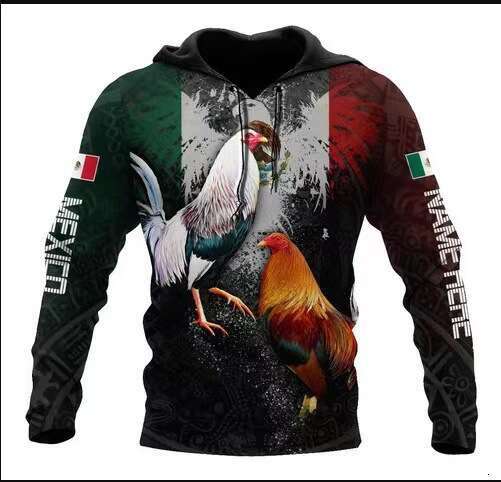 2024 European and American Mexico men's hoodie, 3D digital printed hooded casual hoodie