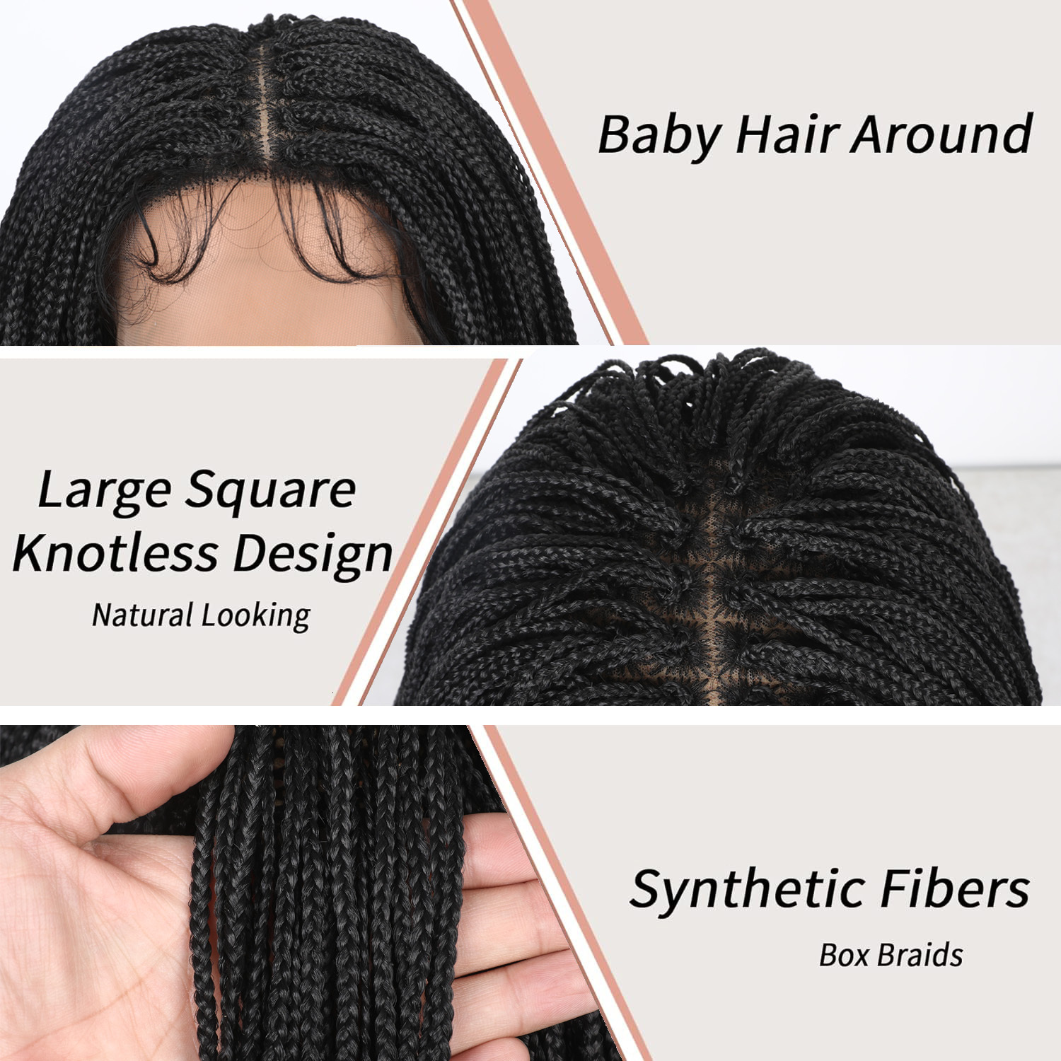 Wignee Short Bob Braided Wigs For African Women Synthetic Lace Front Wig Pre Plucked With Baby Braiding Hair