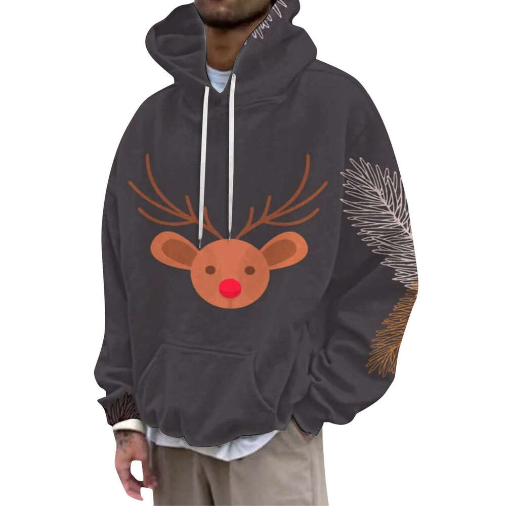 Manufacturer direct sales Christmas series 3D digital printing loose casual daily pullover autumn hooded sweatshirt