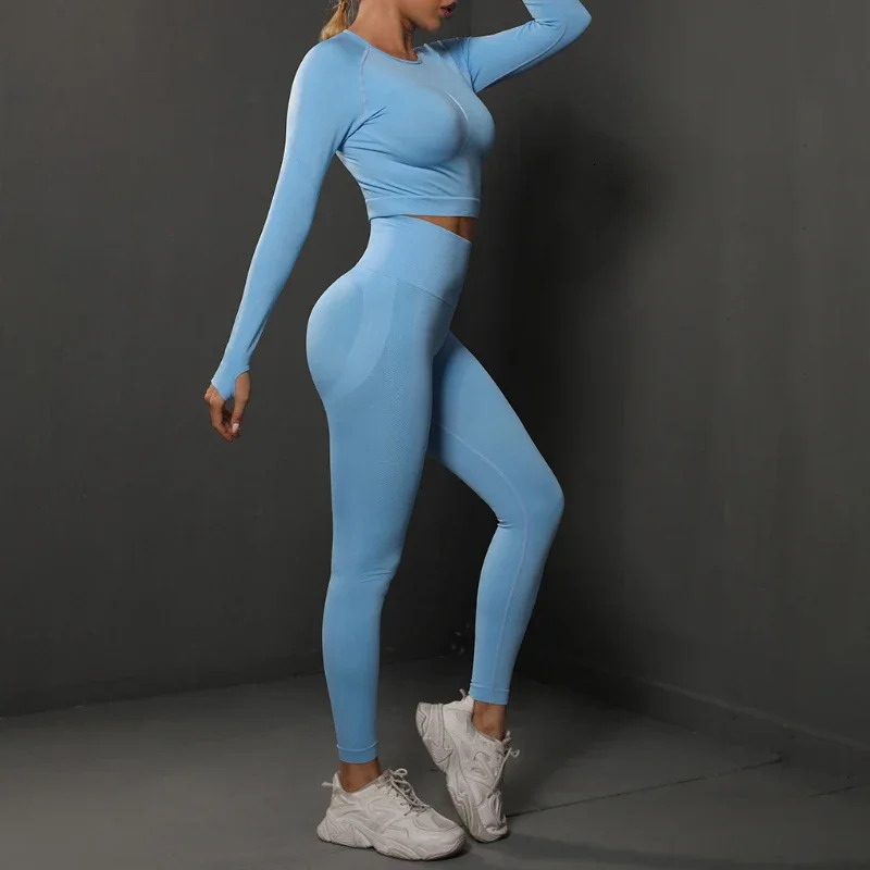 Leggings Sport Yoga Pants Sets Women's Sports Tops The Gym Suit For Fiess Women 2 Piece Set Outfit