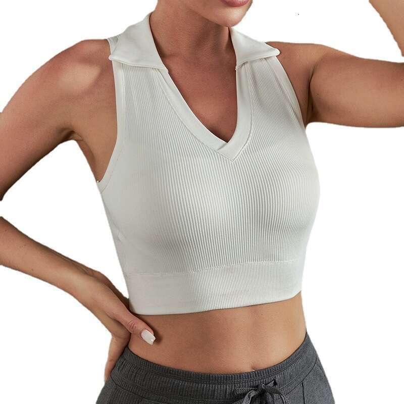 European and American seamless sports underwear women's shockproof knitted integrated fixed cup yoga vest running fiess bra