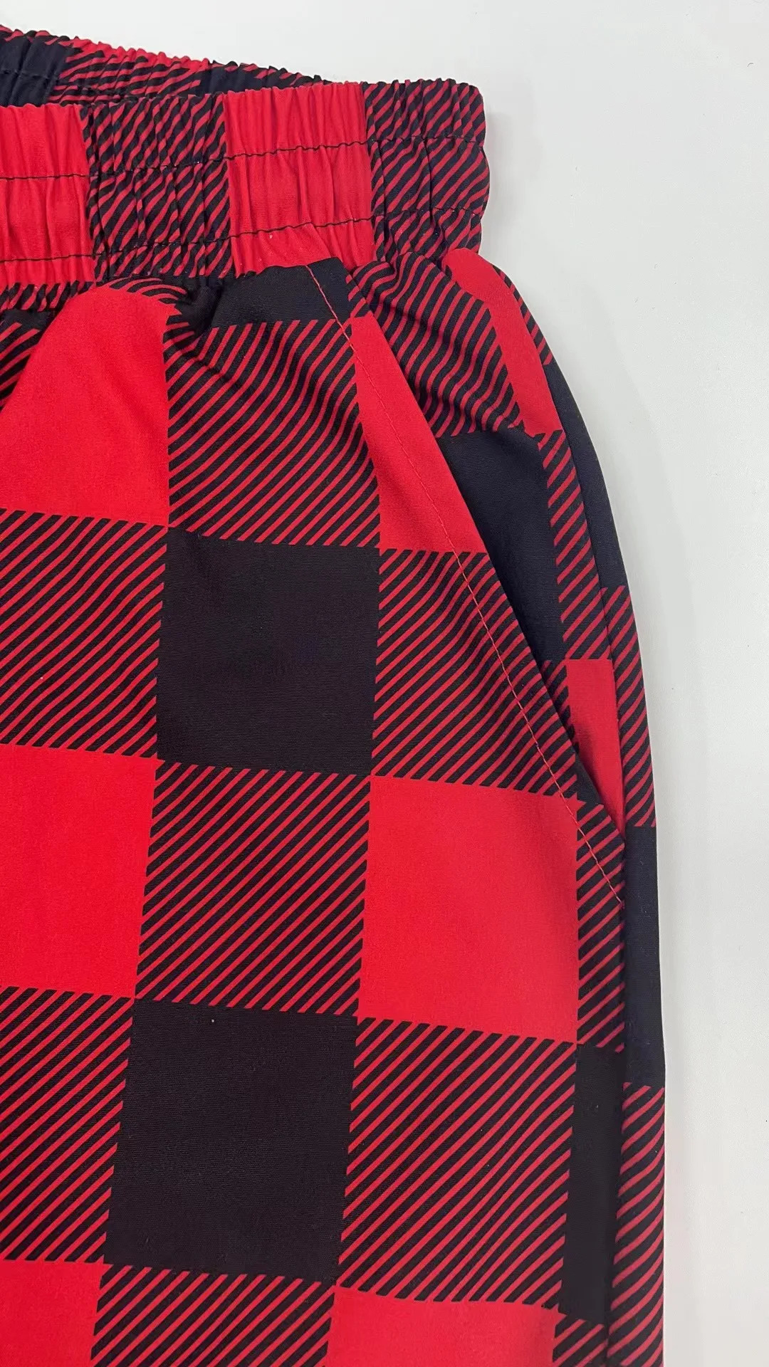 Autumn and Winter Black Red Plaid Pants Christmas Party Casual Sports Versatile Loose Straight Leg Mens American Re 241120