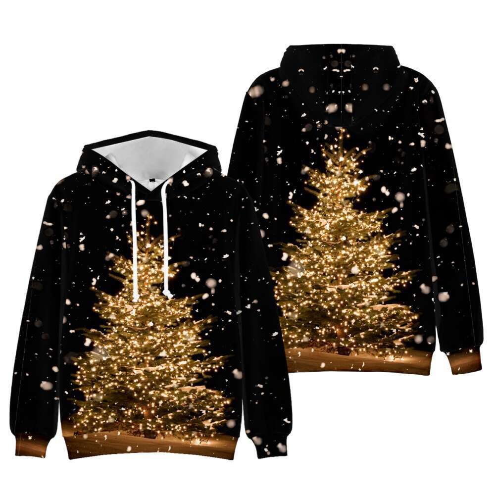 Autumn winter street fashion hoodies, Christmas reindeer 3D digital printed men's and women's hoodies