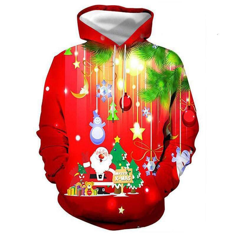 European American Autumn/Winter Christmas Series 3D Digital Printed Men's and Women's Street Hoodies