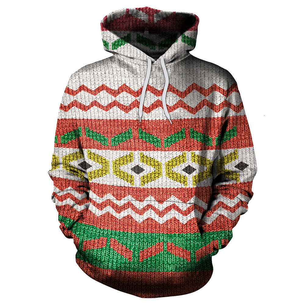 Autumn Winter 3D Digital Printing Christmas Series Men's and Women's Couple Hoodies