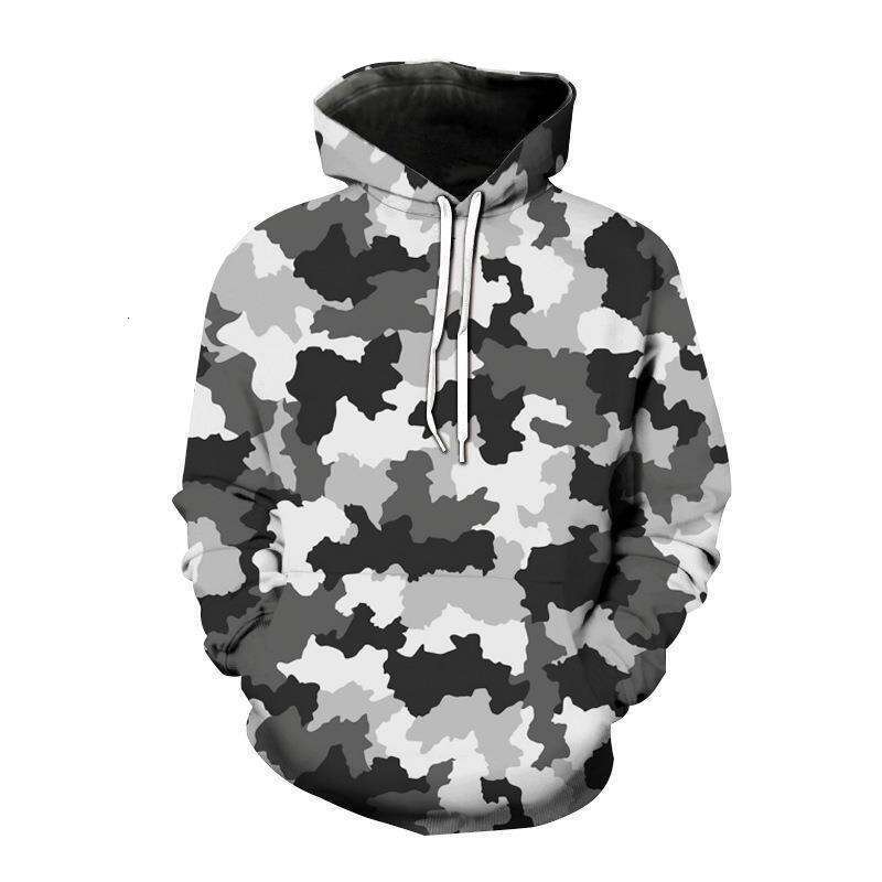 Autumn/Winter Color Camouflage Clothing 3D Digital Printing Men's Hoodie