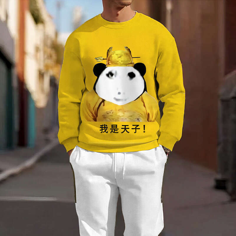 Creative autumn winter hoodie set with bold dragon design 3D digital printing for casual men's women's hoodies and pants