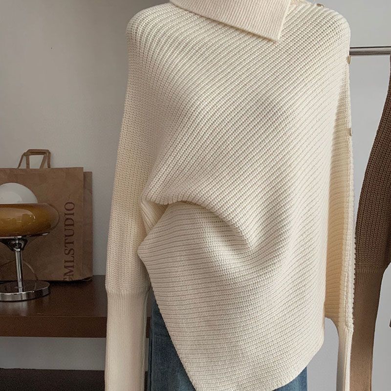 New High Collar Fleece Sweater for Women's Autumn and Winter New Soft Korean Lazy Designer Style Thick Knitted Top Trendy Winter Sweater