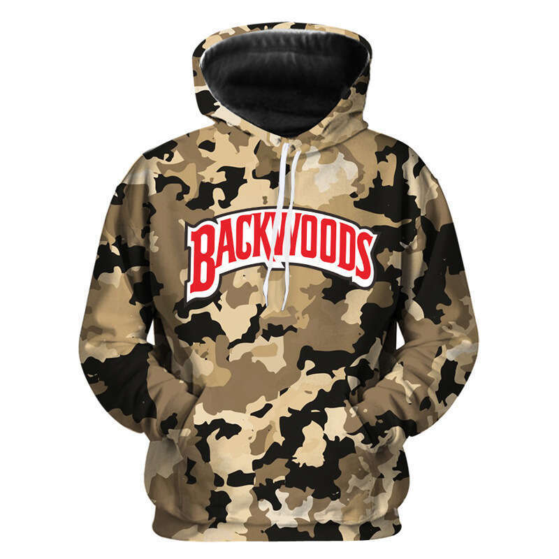 New 3D digital printed hooded casual round neck adult and children camouflage sweatshirt