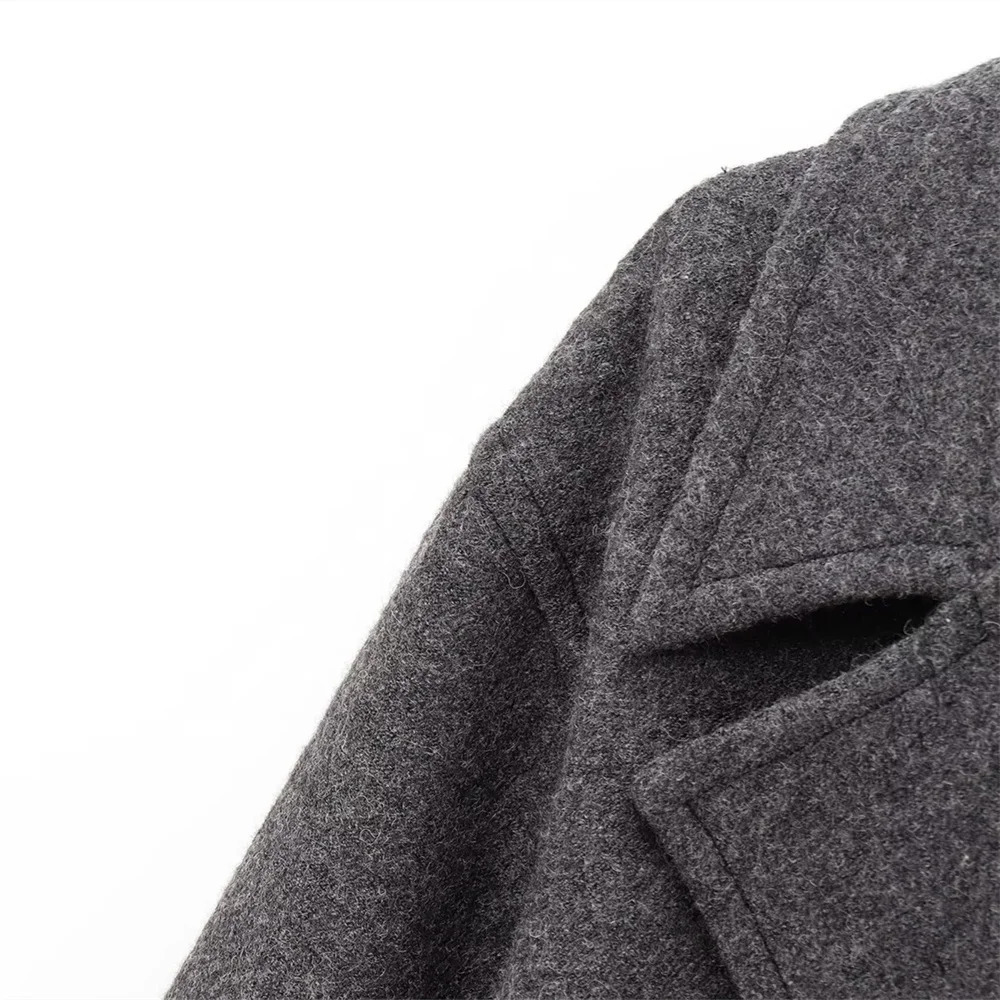 Taop Za Womens Long sleeved AutumnWinter Style Old Money Short Edition Two grain Button Woolen Coat 241121