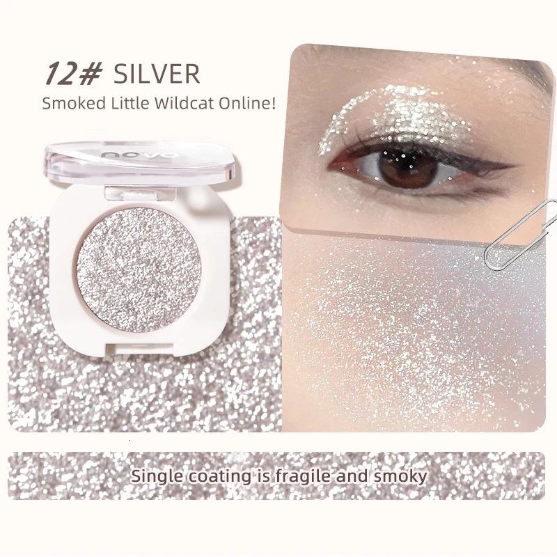 Diamond Silver Eyeshadow Lasting Waterproof Monochrome Shiny Eye Makeup Palette Shimmer Matte Grey Pink Brown Shadow Cosmeti 241118