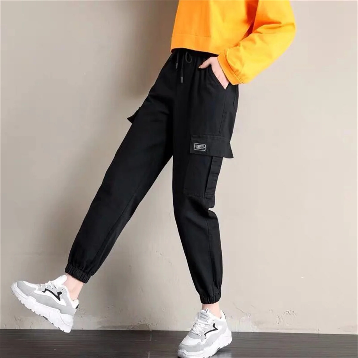 Cool Cargo Pant Casual Harajuku Joggers High Waist Loose Female Hip Hop Trousers Korean Punk Pants Funny Femme 241121Z