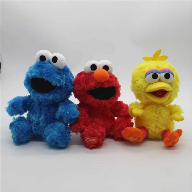 Plush Dolls 1 classic Elmo biscuit 15 cm monster big bird plush toy soft filled animal childrens educational toy Q241130