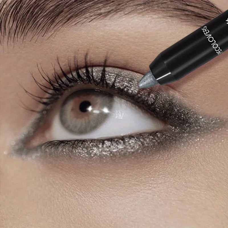 Pearlescent Eyeshadow Pencil Stick Highlight Black Grey Shimmer Eye Shadow Pen with Eyeliner 1pc 241118