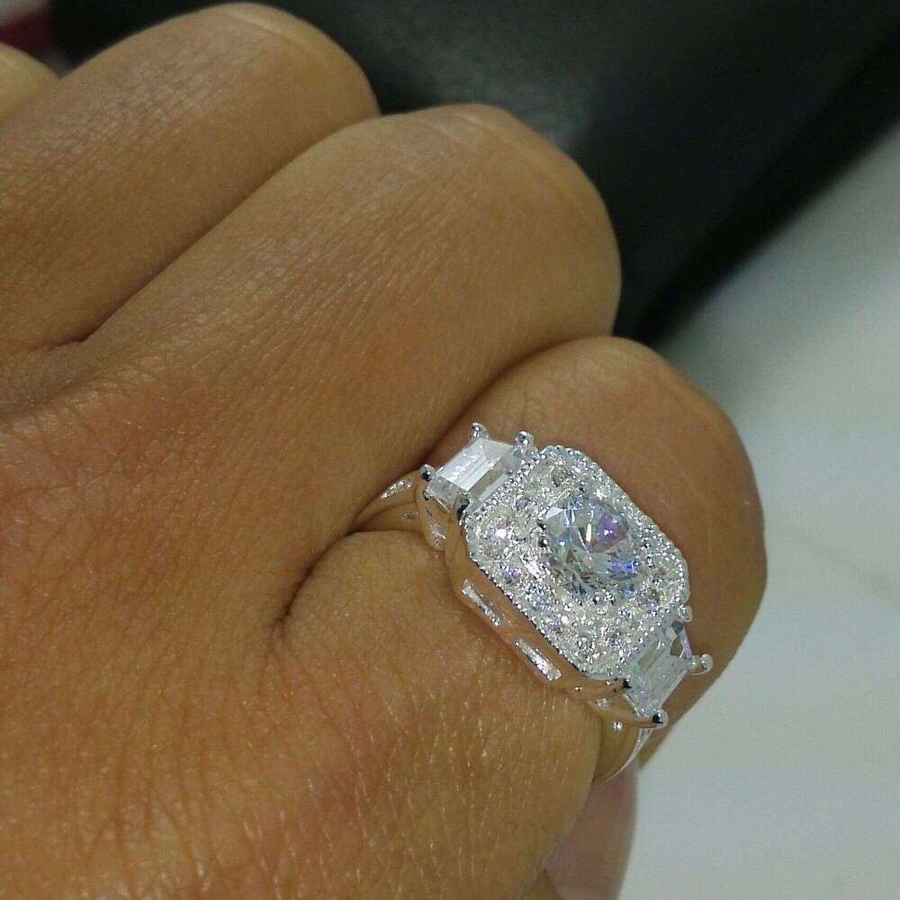 Exquisite Sterg Sier White Topaz Cubic Zirconia Wedding Ring for Women (Size 5-12) db3f