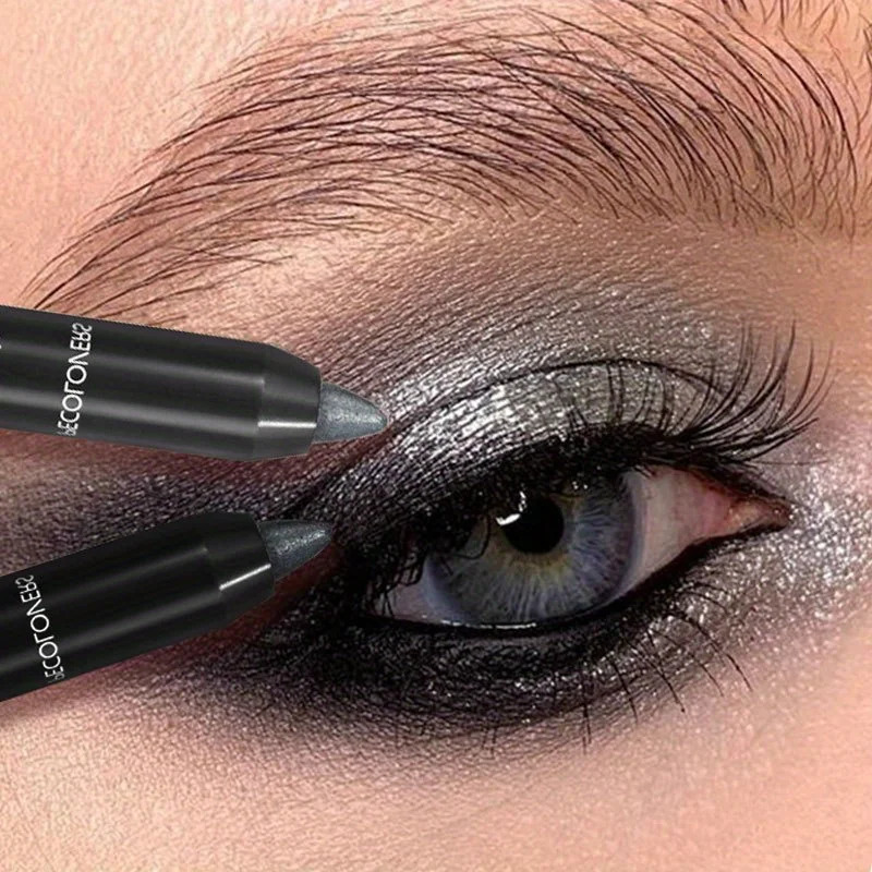 Pearlescent Eyeshadow Pencil Stick Highlight Black Grey Shimmer Eye Shadow Pen with Eyeliner 1pc 241118