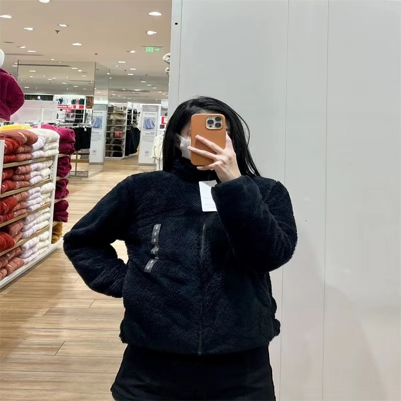 Long Fleece Stand Collar Warm Jacket Zipper Cardigan 428330 439138