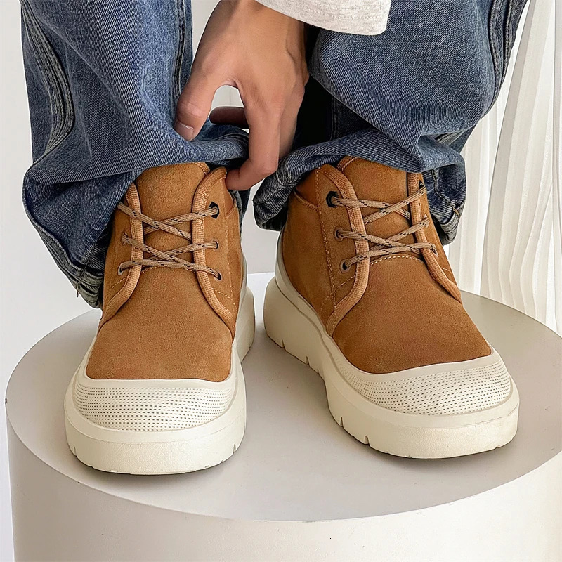 Casual mens snow boots Comfortable and trendy styles Outdoor street walking Daily office youth adult high-quality shoes 241201
