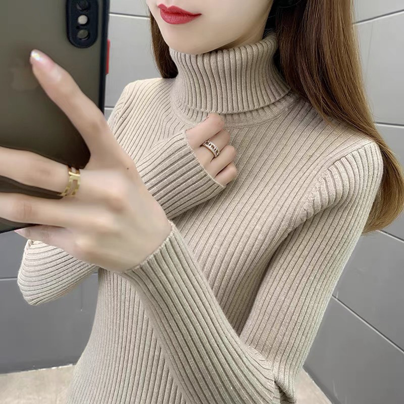 Diagonal cross women's high neck sweater for winter wear, new slim fit thick bottom sweater, multifunctional knit designer top for outdoor wear