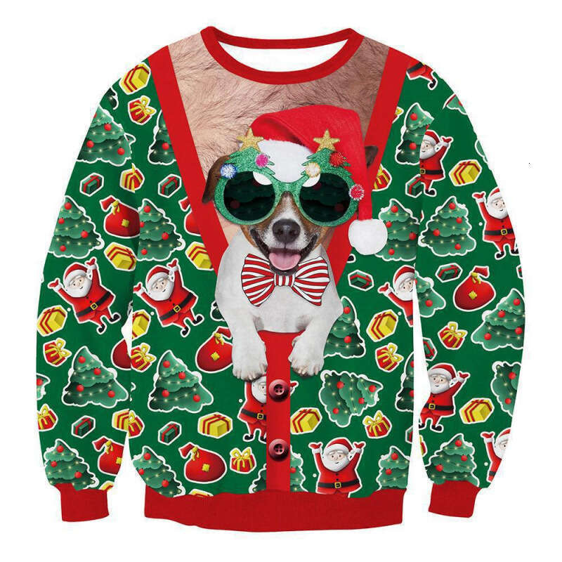 Autumn and Winter Christmas Series 3D Digital Printed Unisex Trendy Loose Casual Round Neck Hoodies