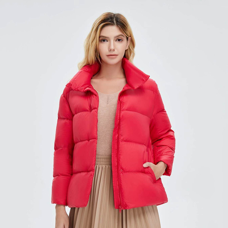 Designer's autumn winter plus size lightweight 90 white duck down fashionable for women, loose versatile, small light and thin bread jacket is tr