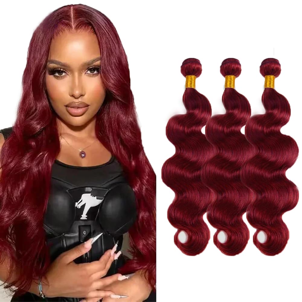 Free shipping Brazilian Body Wave 99J Bury Color Weave 3PCS Remy Human Hair Bundles 100G/PCS