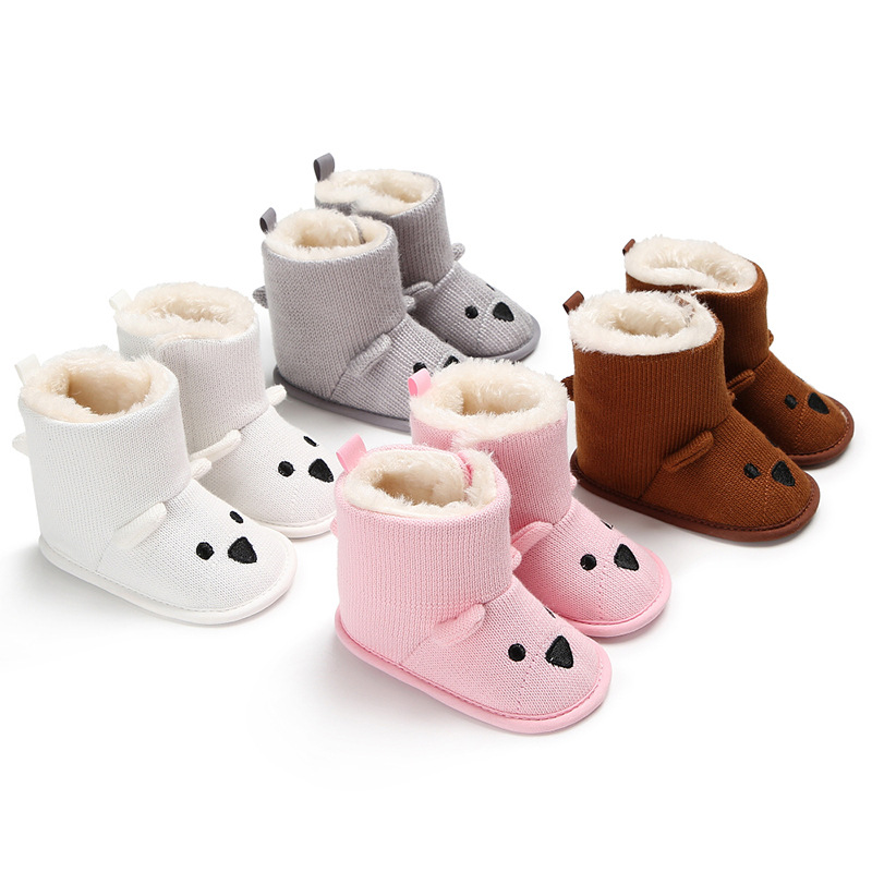 Infant Winter Boots Baby Toddler Newborn Cute Cartoon Bear Shoes Cutefeet Girls Boys Little Kid First Walkers Snow Boots