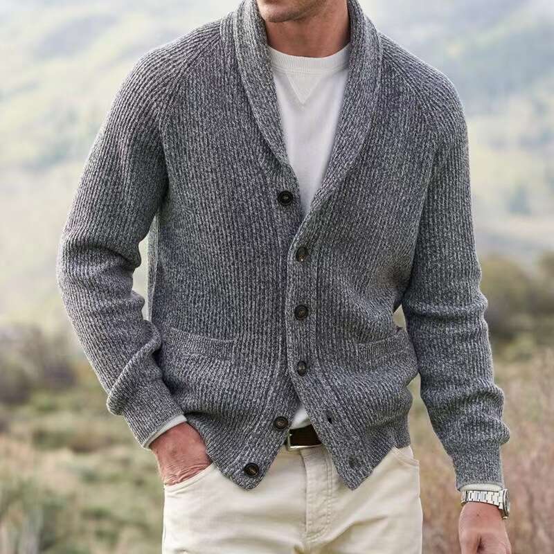 autumn and winter sweater simple thick cardigan men's coat 2024 temperament versatile new trend clothing ins