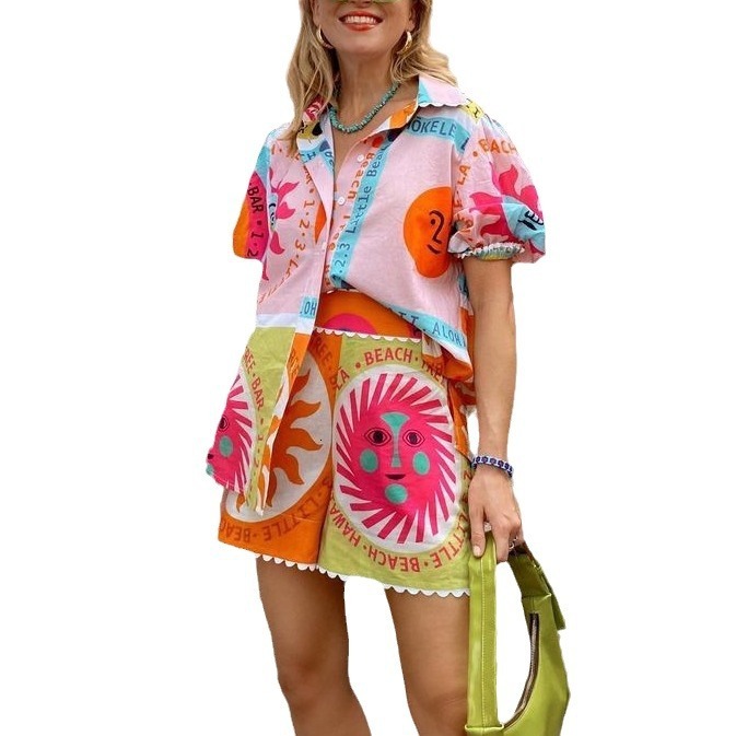 New Casual Fashion Versatile Lace Collar Cardigan Shirt Set For Women clothing ladies