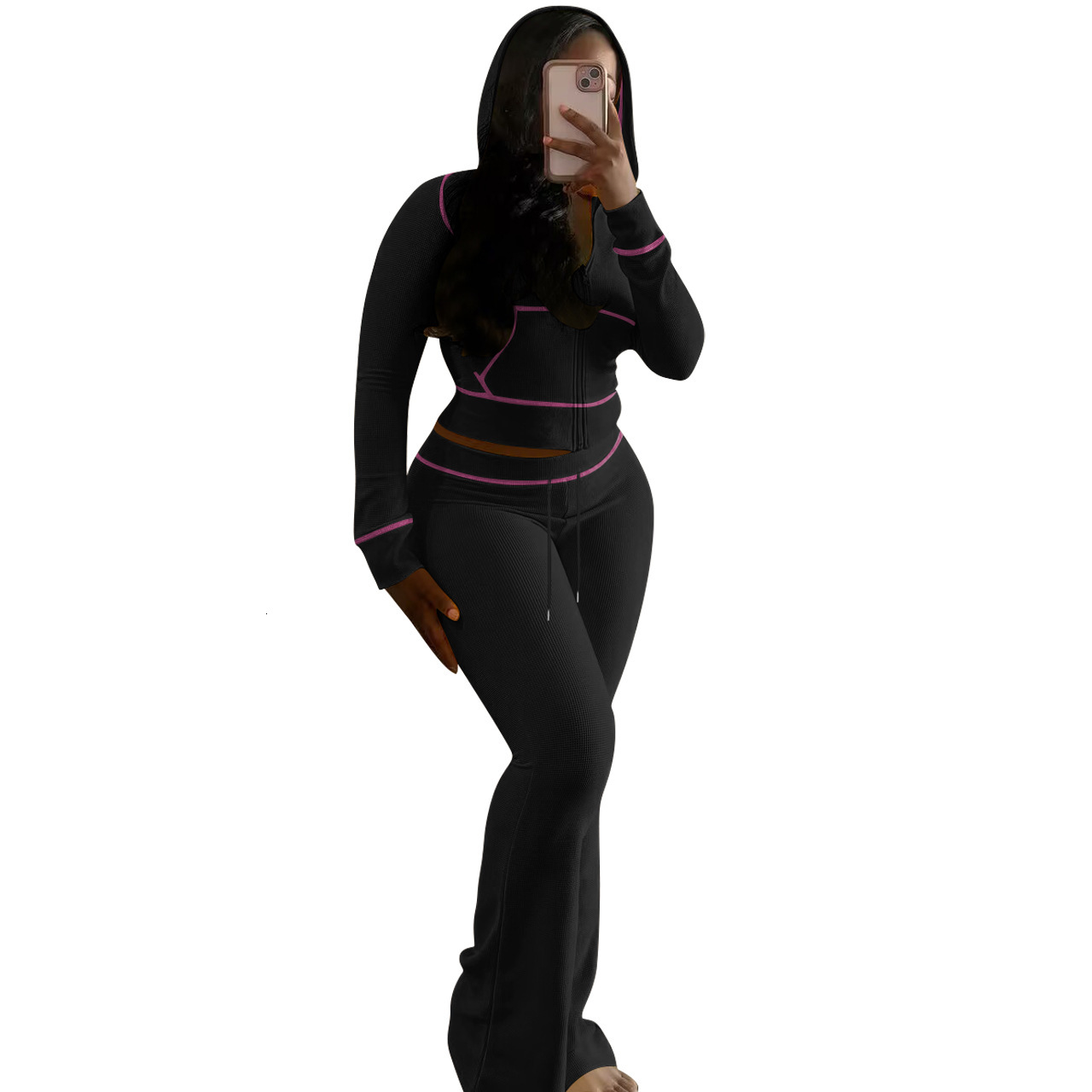 Women's New Fashionable And Elegant Huafuge Hooded Two-Piece Set clothing ladies