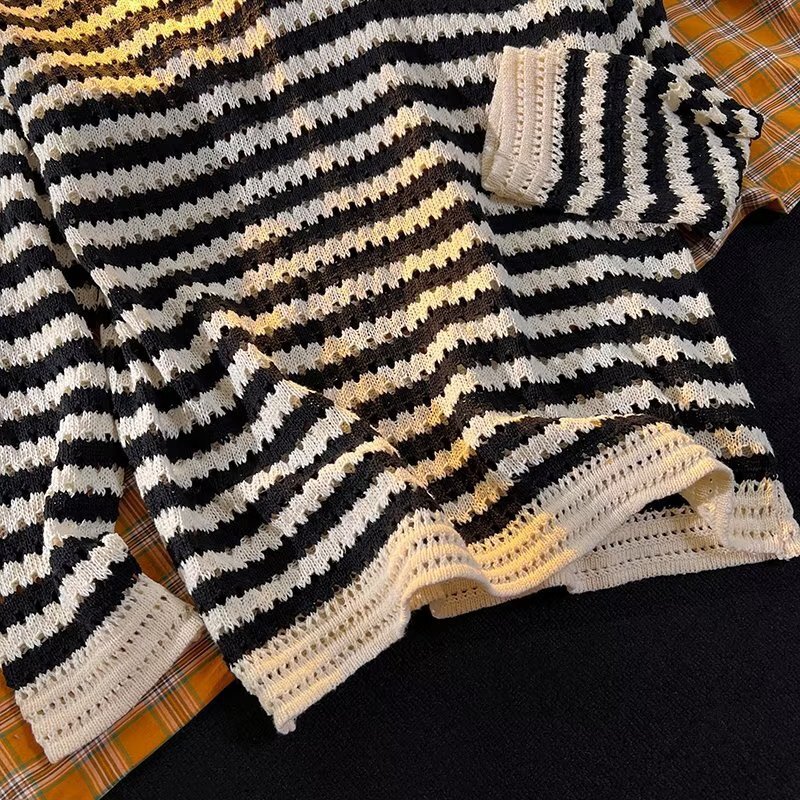 New Men's Youth Fashion Art Knitwear Fashion Round Neck New Series Lazy and Simple Straight Tube Perforated Sweater Designer Hoodie