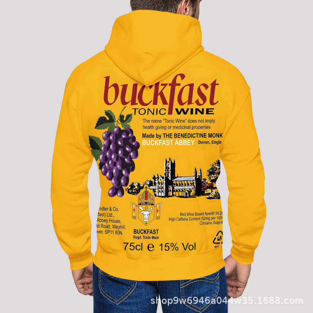 European and American new winery 3D digital printed street sports shirt men's hooded casual sweatshirt