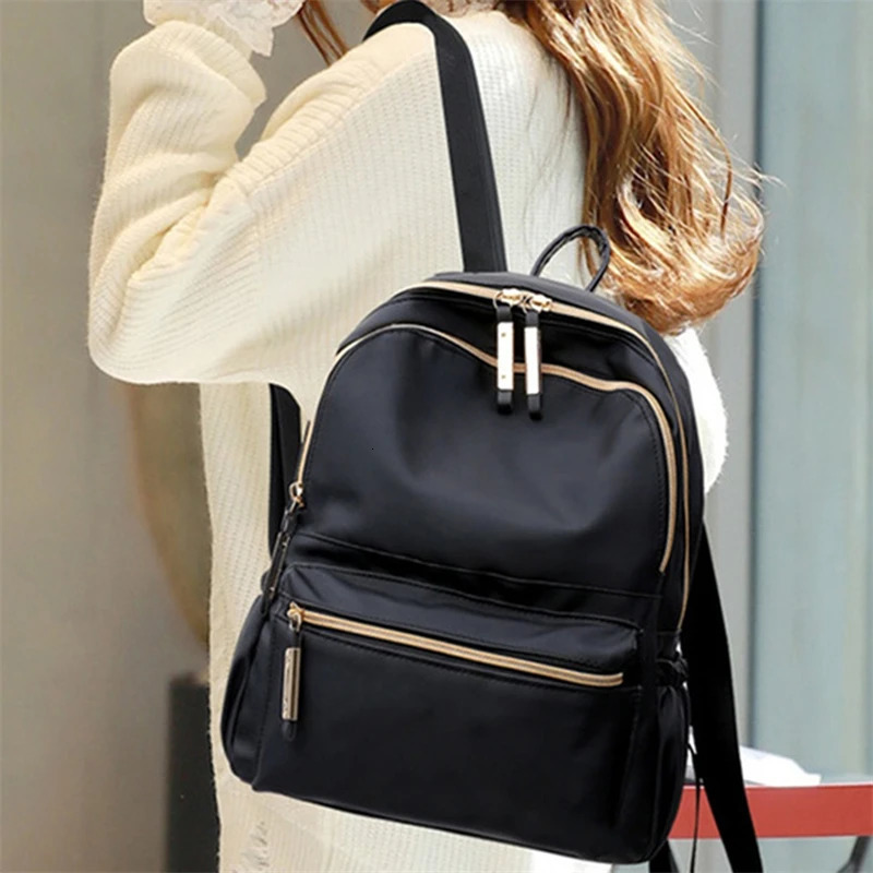 Solid Color Oxford Cloth Female Fashion Large Women Backpack Travel Bag School Cute Waterproof Sports Bags For 241115