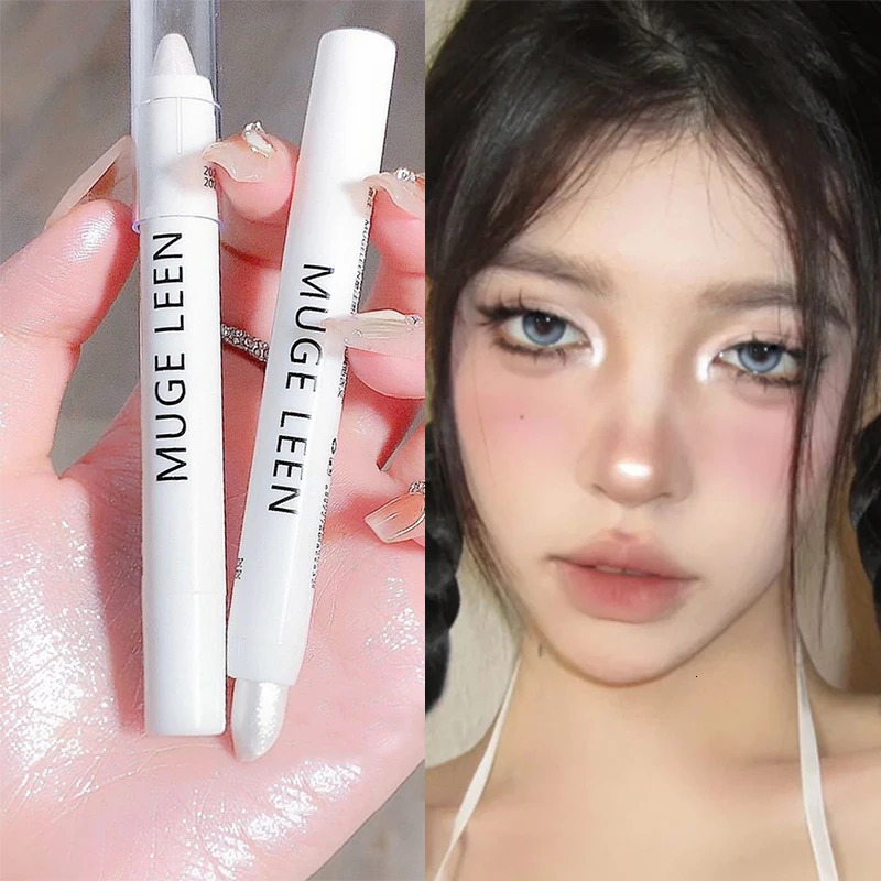 Pearl White Eyeliner Pencil Matte Eyes Head Brightening Flash Highlighter Eyeshadow Stick Waterproof Lying Silkworm Pen Cosmetic 241118