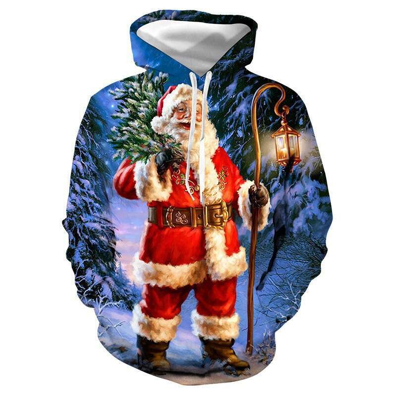 European American Autumn/Winter Christmas Series 3D Digital Printed Men's and Women's Street Hoodies