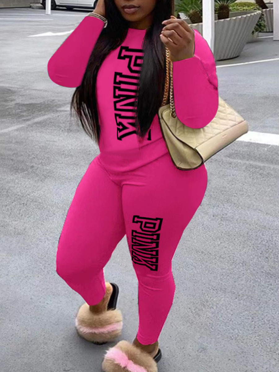 New European and American women's fashion sports and leisure two-piece set clothing ladies