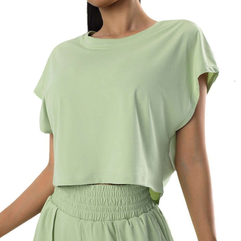 Sports top, women's sleeveless T-shirt, quick drying running, summer fiess suit, Pilates solid color, loose fit, slimming yoga suit