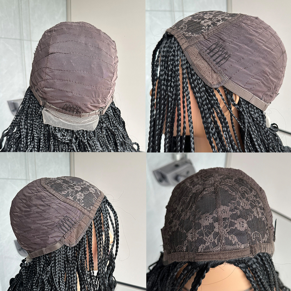 New Braided Wigs Synthetic Box Braid For Black Women Long Wavy Weave Ombre Color 3X Twist Braiding Hair Cosplay Wig