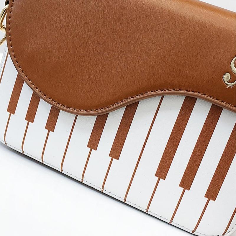 Piano Note Shoulder Bag Small Shoulder Bag Fashionable Contrasting Color Embroidered Small Square Bag Sweet And Personalized Handbag For Girls