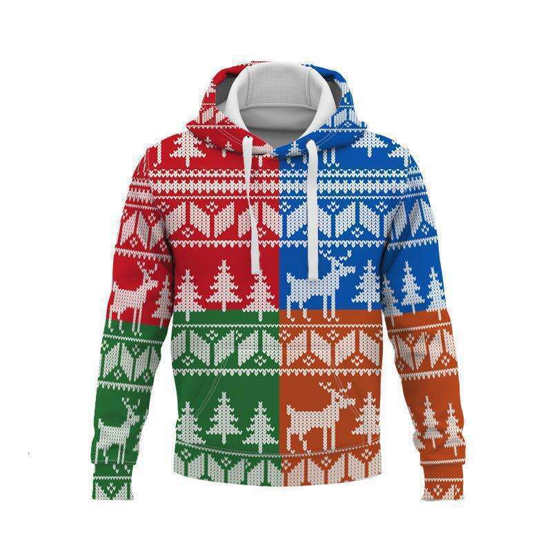 2024 Autumn/Winter Santa Claus Cute for Men and Women 3D Digital Printed Hoodie