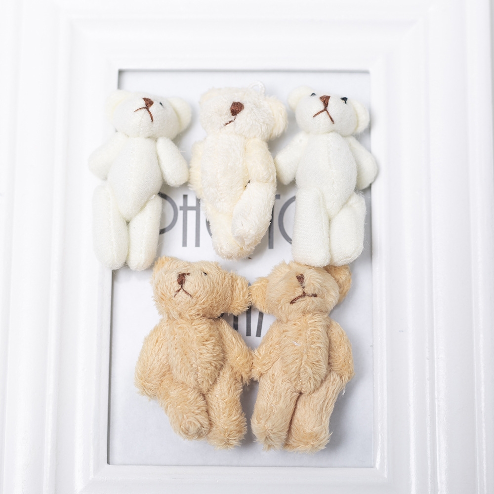 Wholesale 100pcs High Quality 6cm Soft Mini Plush Rabbit Bear Dollhouse Miniature Accessories Animal Toy Furniture For Doll Home Decoration