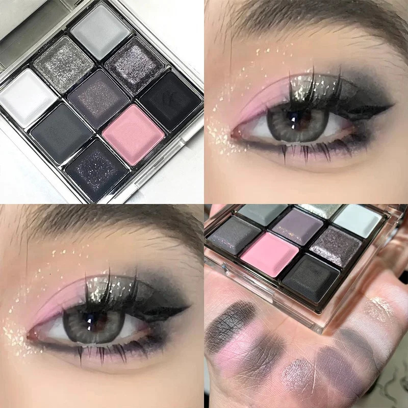 Black Pink Smoky Eye Shadow Palette Pearlescent Matte Chocolate Eyeshadow Long Lasting Eyes Base Shade Powder Cosmetics 241118